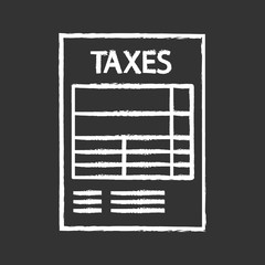 Tax form chalk icon