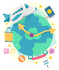 Airplane Flight Time Illustration