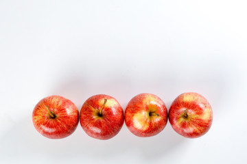 Red apple on white background