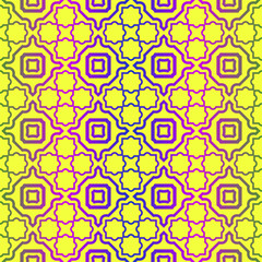 Unique, Abstract Geometric Pattern. Seamless Vector Illustration. For Fantastic Design, Wallpaper, Background, Fantastic Print. Yellow purple color