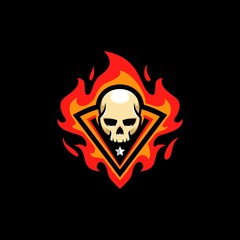 Skull Fire illustration vector template