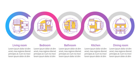 Interior design vector infographic template