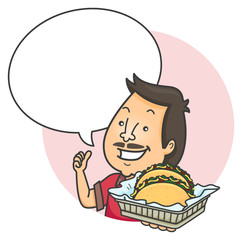 Man Taco Speech Bubble Illustration