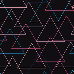 Cute abstract colorful vector pattern made of seamless triangle. 