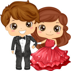 Kids Girl Boy School Prom Illustration © BNP Design Studio