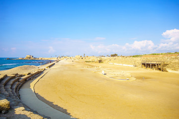 Fototapeta na wymiar Roman Amphitheater in Caesarea National Park