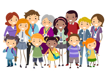 Stickman Kids Parents Teachers Students