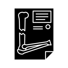 Bone fracture diagnosis glyph icon