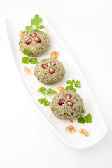 Georgian traditional cuisine. Pkhali. White background