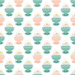 Seamless pattern with boiled eggs