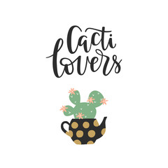 Lettering quote about cactus