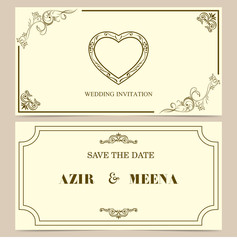 Vintage Wedding invitation border and frame template