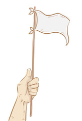 Hand White Flag Illustration