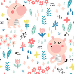 Babies cute background with bears