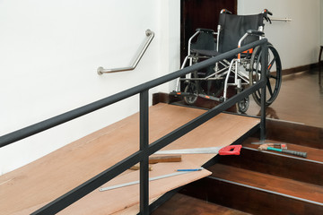 House Improvement , Installation wheelchair ramp for the aging and elderly inside home