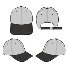 Baseball Cap fashion flat vector  illustration mockup design