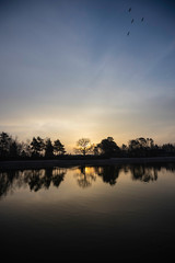 sunset over the river