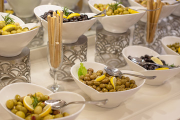 olives on the buffet