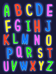 Glow In The Dark Alphabet Illustration