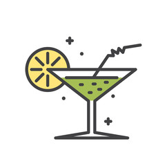 Cocktail line icon on white background for graphic and web design, Modern simple vector sign. Internet concept. Trendy symbol for website design web button or mobile app