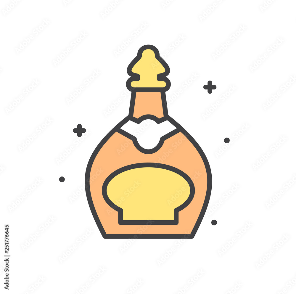 Poster cognac line icon on white background for graphic and web design, modern simple vector sign. internet