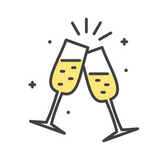 Champagne line icon on white background for graphic and web design, Modern simple vector sign. Internet concept. Trendy symbol for website design web button or mobile app