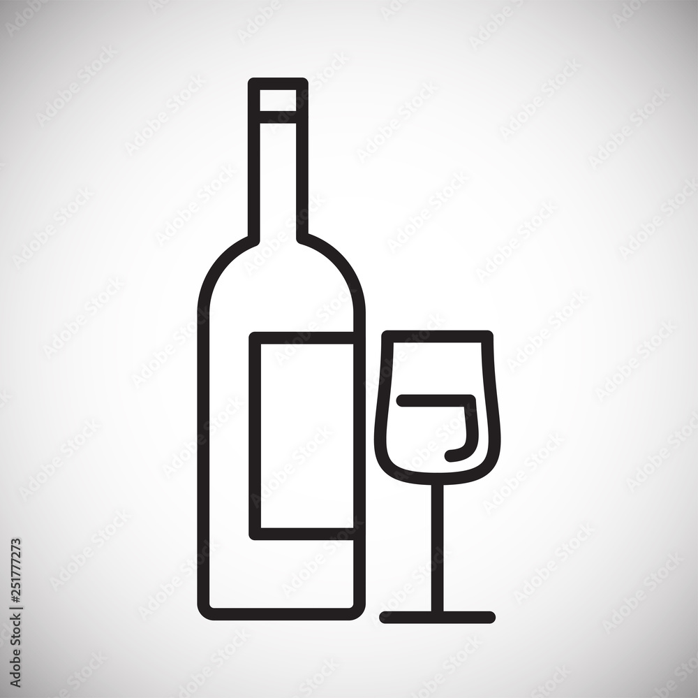 Poster wine line icon on white background for graphic and web design, modern simple vector sign. internet c