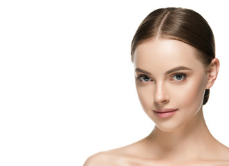 Healthy skin woman beauty female natural makeup pure skin portrait