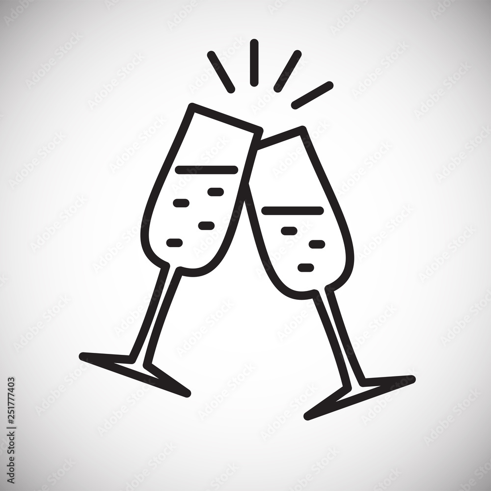 Poster champagne line icon on white background for graphic and web design, modern simple vector sign. inter