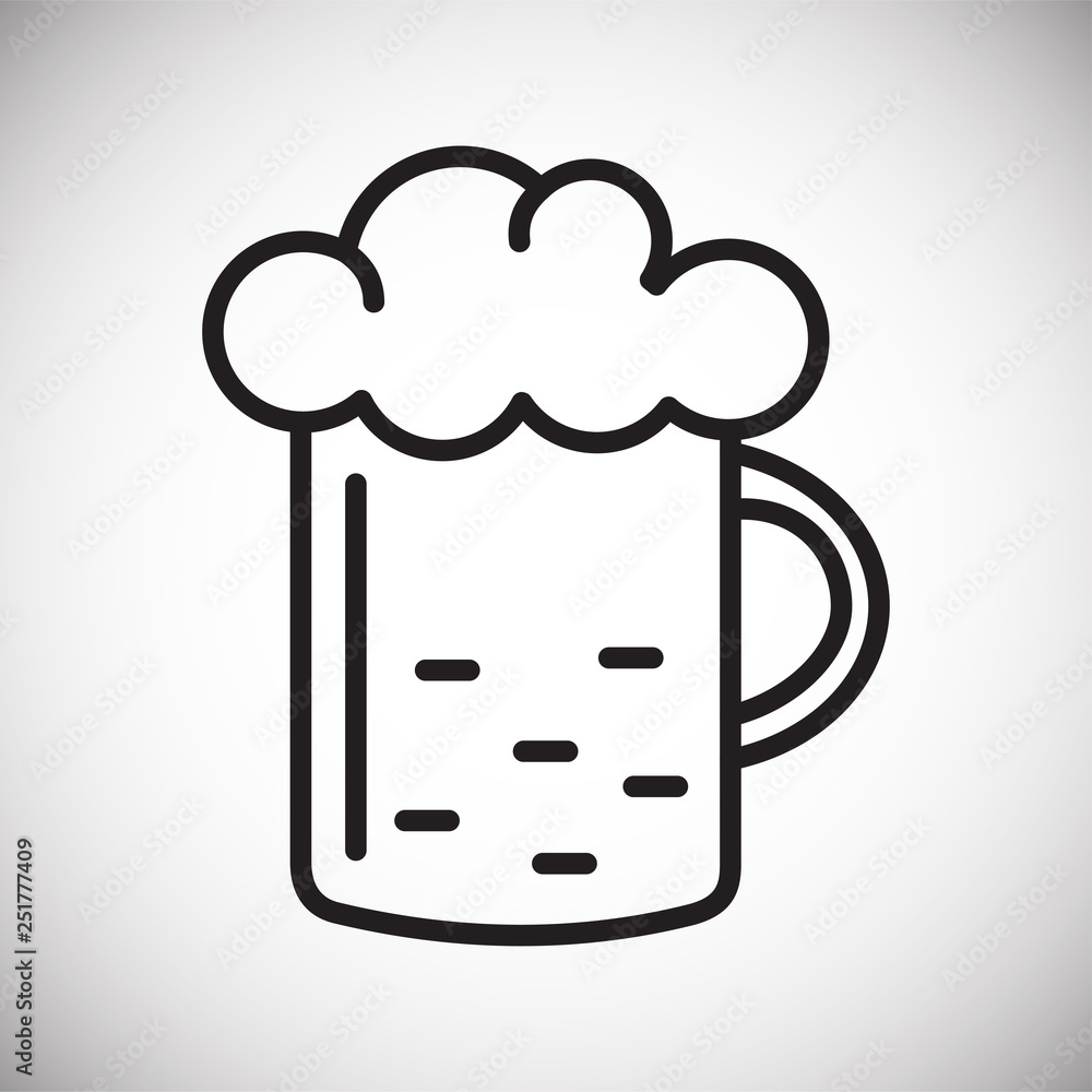 Poster beer line icon on white background for graphic and web design, modern simple vector sign. internet c