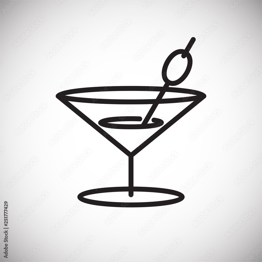 Poster cocktail line icon on white background for graphic and web design, modern simple vector sign. intern