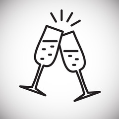 Champagne line icon on white background for graphic and web design, Modern simple vector sign. Internet concept. Trendy symbol for website design web button or mobile app