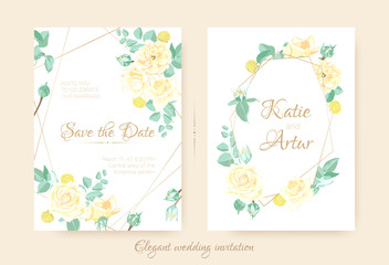 Romantic Invitation for Wedding Celebration.