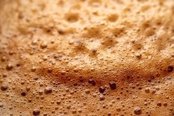 macro photo of close-up coffee espresso foam