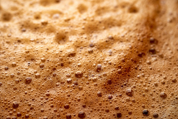 macro photo of close-up coffee espresso foam