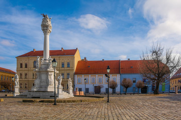 Fototapeta na wymiar Trg Sv Trojstva square in Tvrda, the old town of Osijek, Osijek-Baranja County, Slavonia, east Croatia