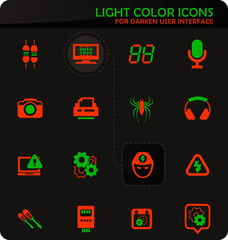 Electronics repair icons set
