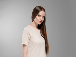 Obraz premium Piękne włosy kobieta długa brunetka fryzura zdrowej skóry