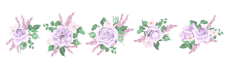 Wedding Card Design with Watercolor Flowers.