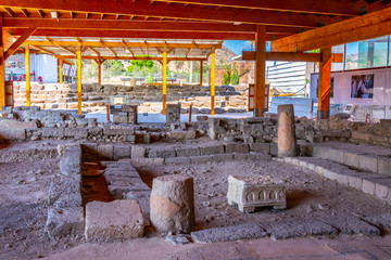 Ruins of Magdala near sea of galilee in Israel