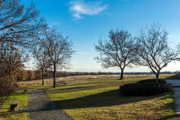 Fototapeta premium Sunset view of park in town of Hisarya, Plovdiv Region, Bulgaria