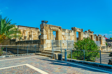 Ruins of an ancient town capernaum in Israel