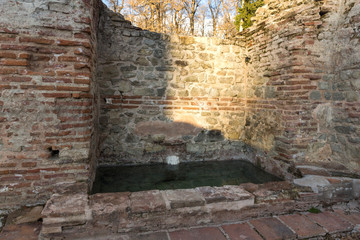 Sunset view of The ancient Thermal Baths of Diocletianopolis, town of Hisarya, Plovdiv Region, Bulgaria