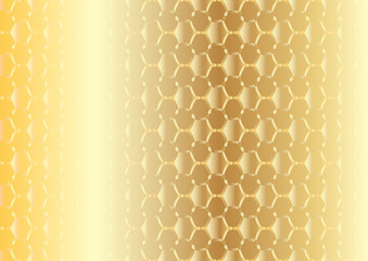 Abstract background with ordered arrangement of geometric shapes. The illustration is made in gold shades.