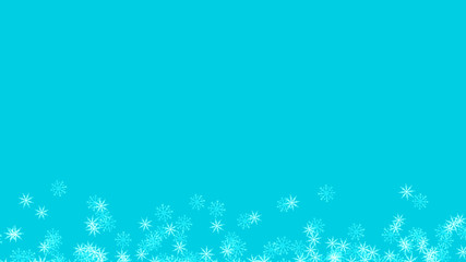 Abstract background with a variety of colorful snowflakes. Big and small.