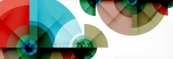 Obraz premium Round circles and triangles abstract background