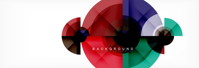 Round circles and triangles abstract background