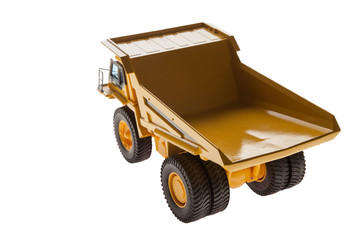 Heavy load dump truck construction vehicle front and back angle