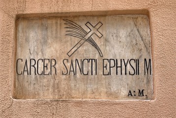 Cagliari, targa del carcere di Sant'Efisio