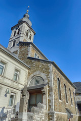 Fototapeta na wymiar Historische Kirche in der Alstadt von Stolberg im Rheinland